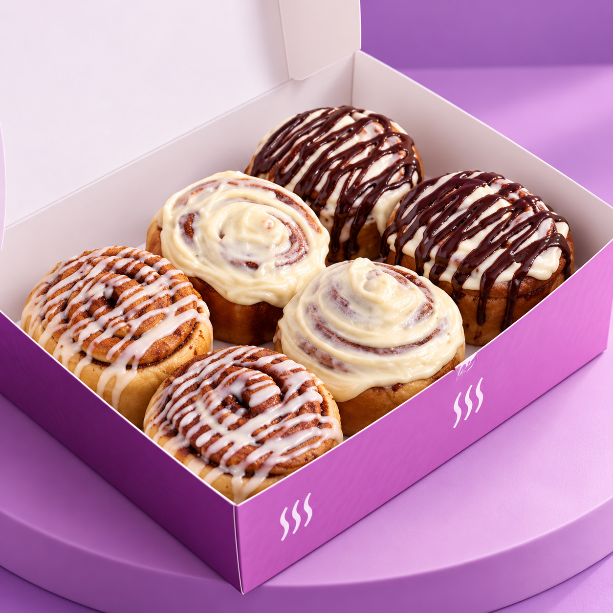 Bubbly cinnamon roll box